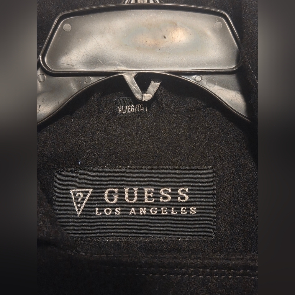 Guess Los Angeles Gray Full Zipper Peacoat Size XL - Picture 8 of 8